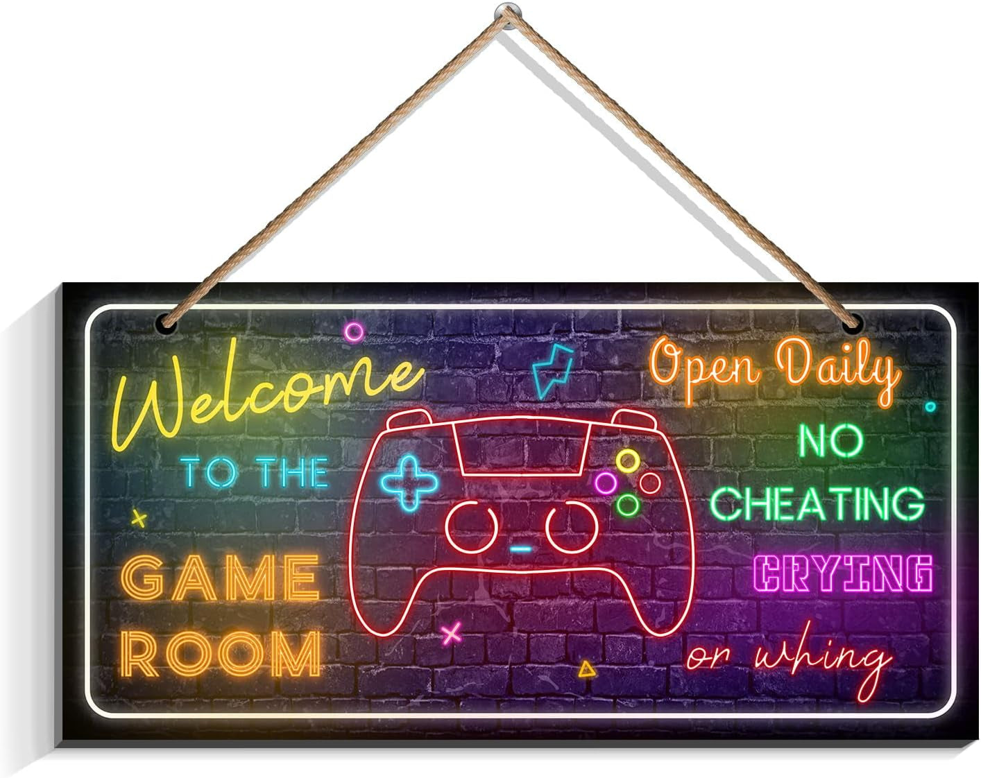 Welcome to the Game Room Open Daily No Cheating Crying Sign - Game Roo –  Prince Pop Products