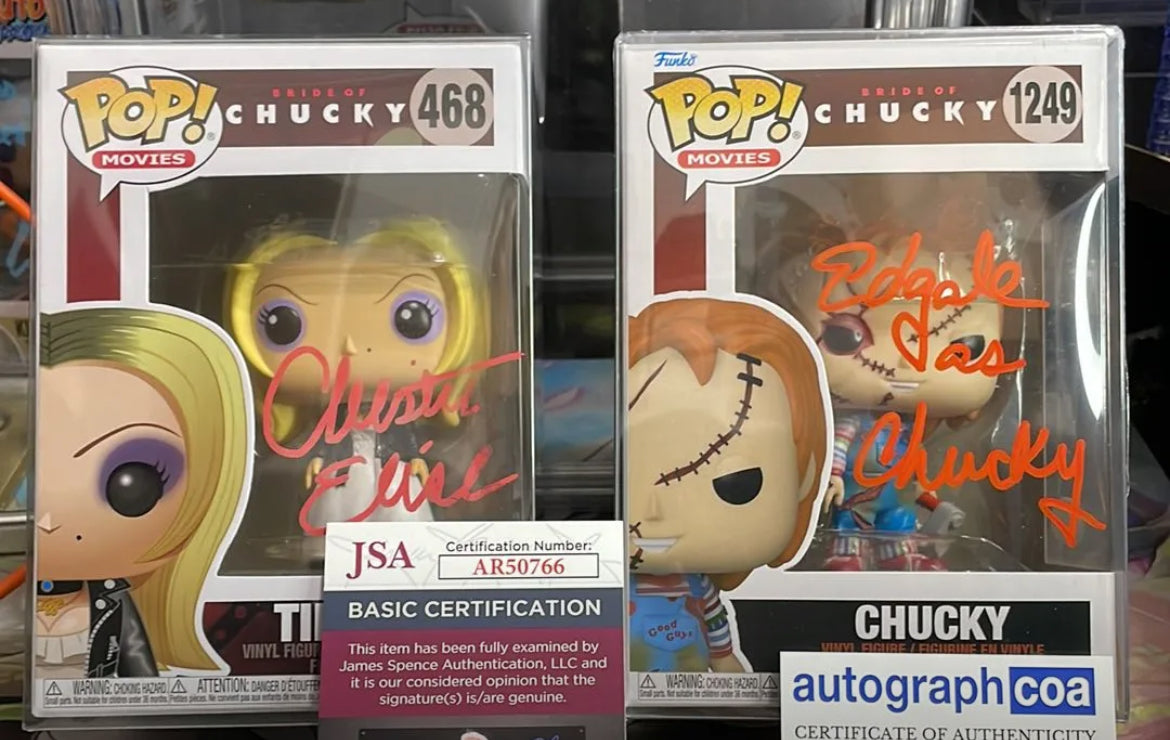 Tiffany & Chucky Bride of Chucky (signed Funko) JSA Certified