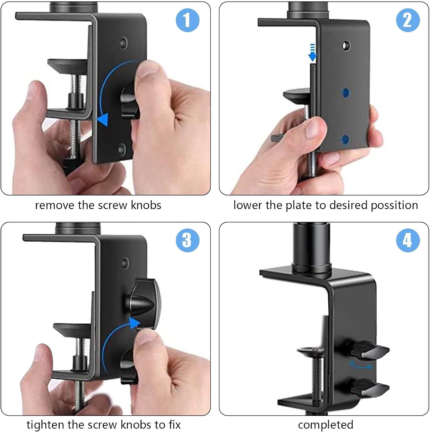 LED Desk Bi-Color Video Light Key Light Studio Streaming Lights Panel Light with Desk Clamp C-Clamp Stand Overhead Phone Mount 3800K-6500K Wireless Remote Studio Photography Lighting for Gaming Zoom