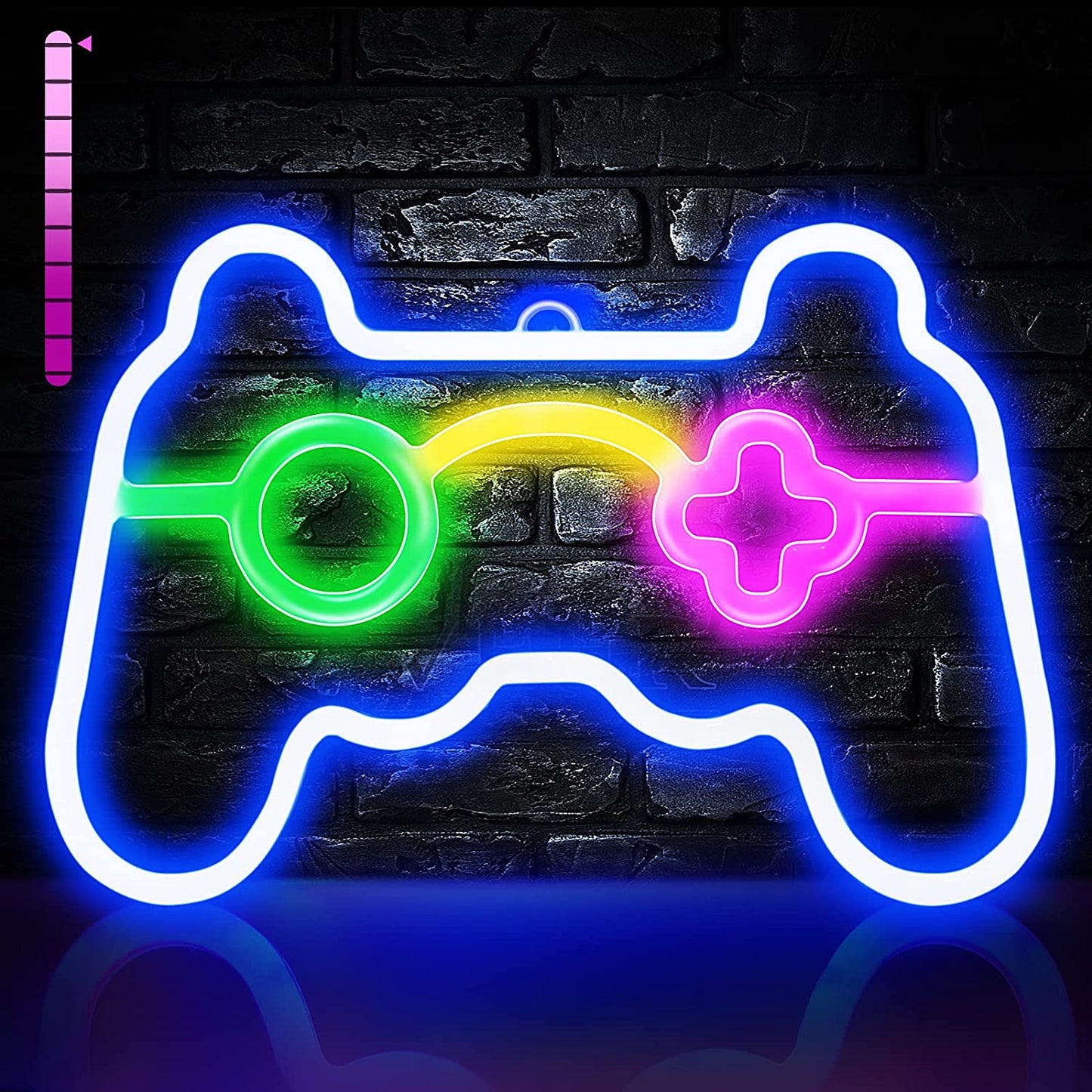 Neon Sign Gamepad Shape LED Neon Signs for Wall Decor, Dimmable Game Shaped Neon Lights for Bedroom Game Room Decor Teen Boys Gamer Party Gaming Wall Decoration Gift Wall Signs