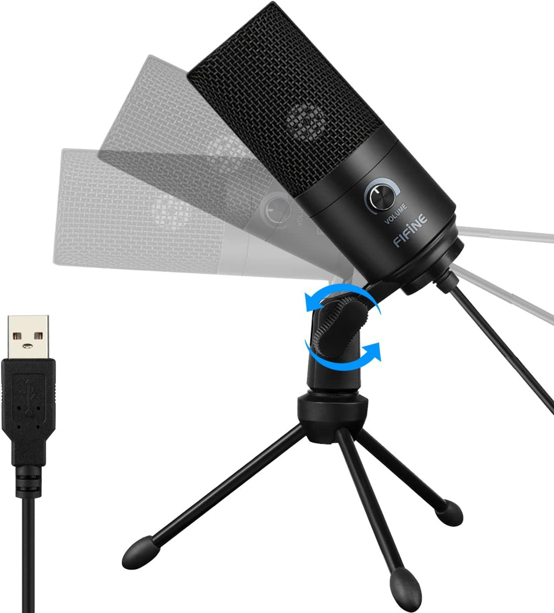 USB Microphone, Metal Condenser Recording Microphone for Laptop MAC or Windows Cardioid Studio Recording Vocals, Voice Overs,Streaming Broadcast and Youtube Videos-K669B