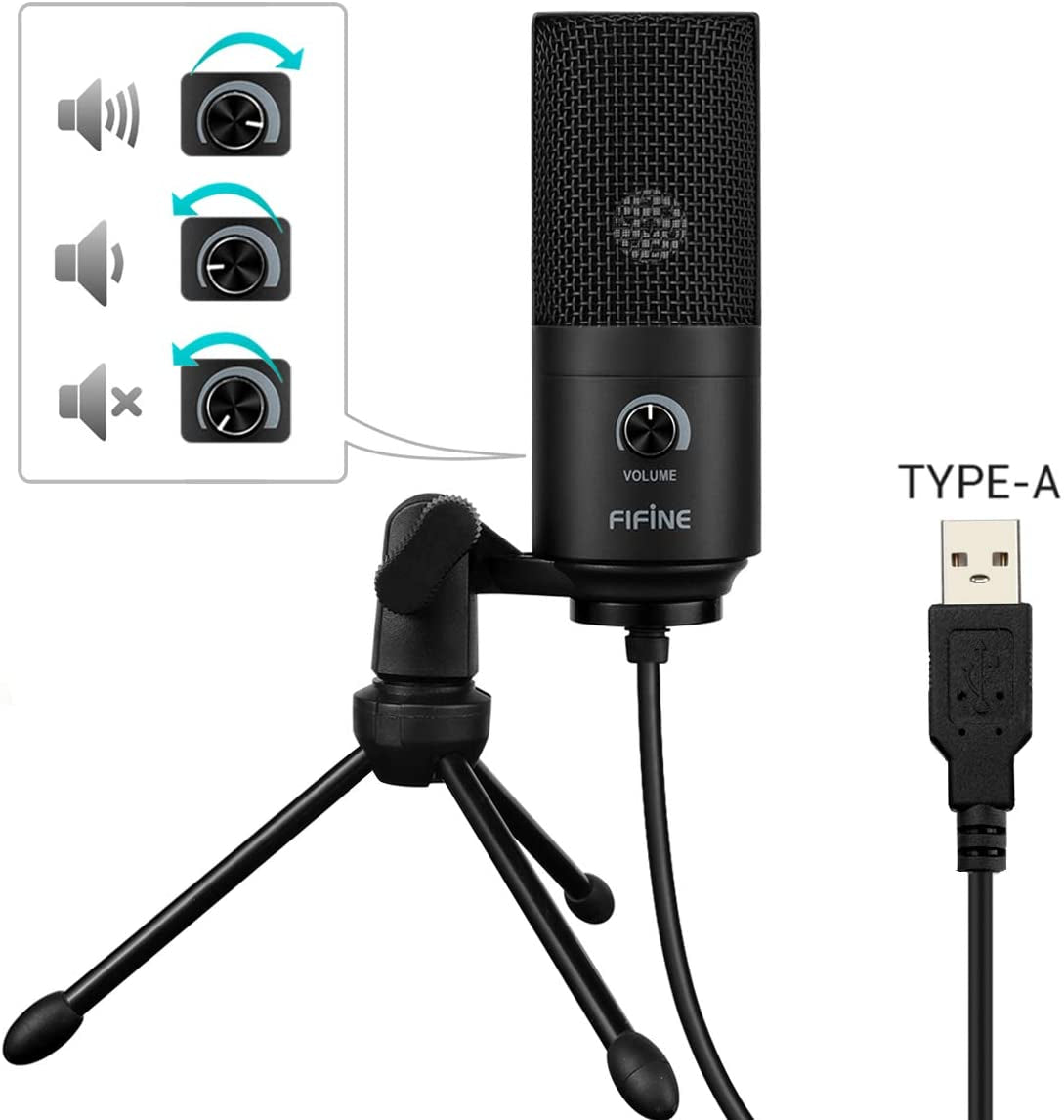 USB Microphone, Metal Condenser Recording Microphone for Laptop MAC or Windows Cardioid Studio Recording Vocals, Voice Overs,Streaming Broadcast and Youtube Videos-K669B