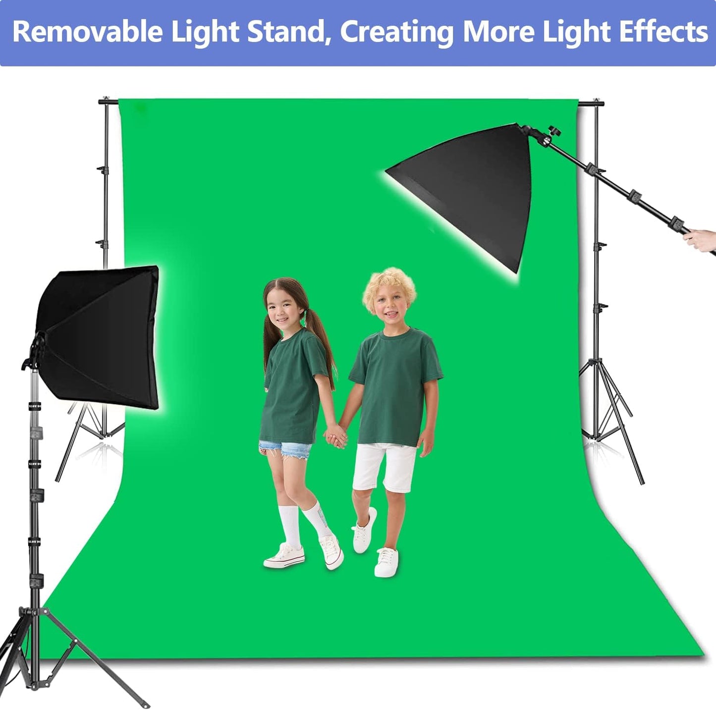 Photography Studio Softbox Lighting Kit with 16"X16" Softbox and 3 Colors Temperature 85W LED Bulb with Remote,Professional Photo Studio Equipment for Portrait,Video Youtube (1PACK)