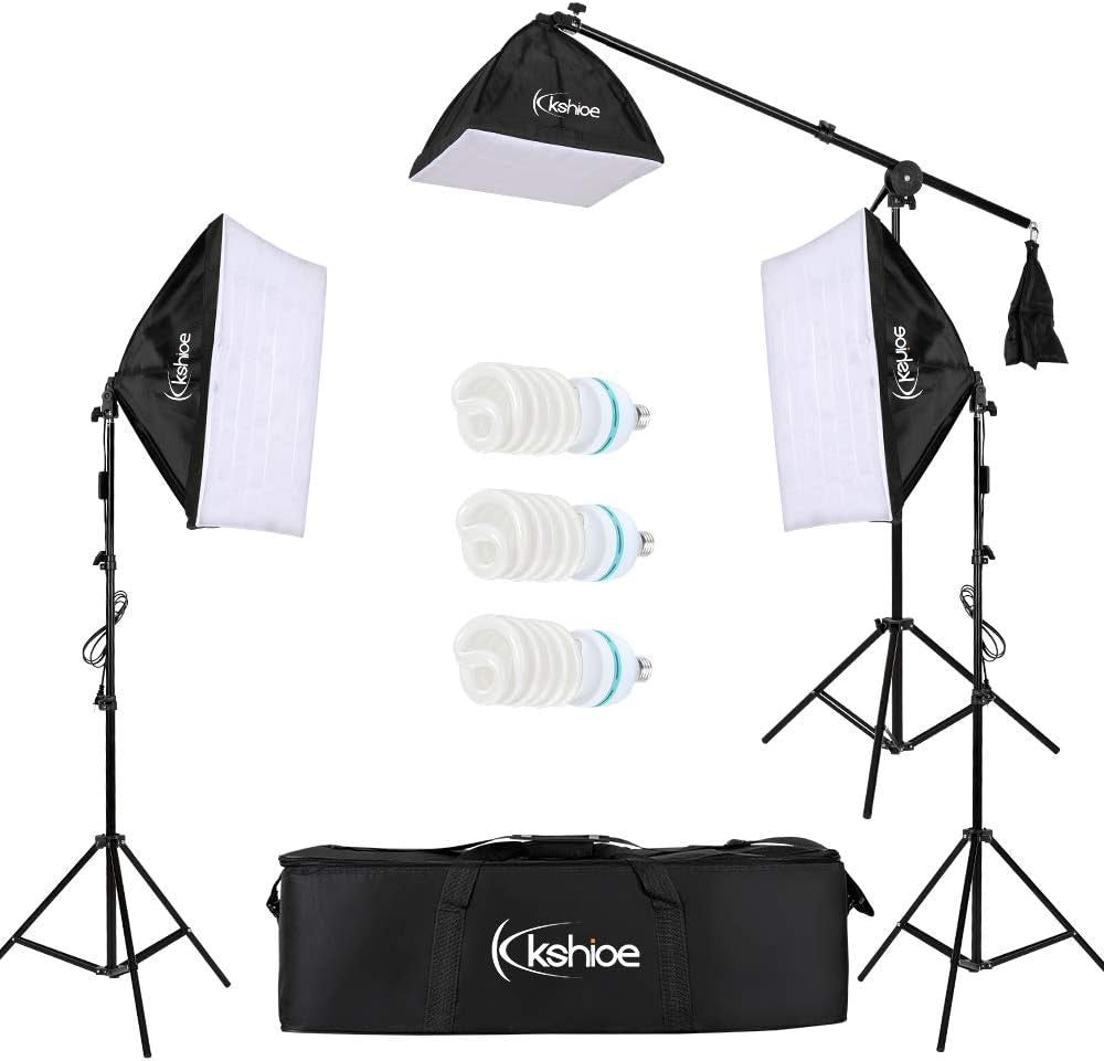 Photography Softbox Lighting Kit Continuous Lighting System Photo Equipment Soft Studio Light with Light Stands and Convenient Carry Bag (135W 3 Sets)