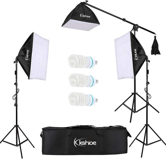 Photography Softbox Lighting Kit Continuous Lighting System Photo Equipment Soft Studio Light with Light Stands and Convenient Carry Bag (135W 3 Sets)