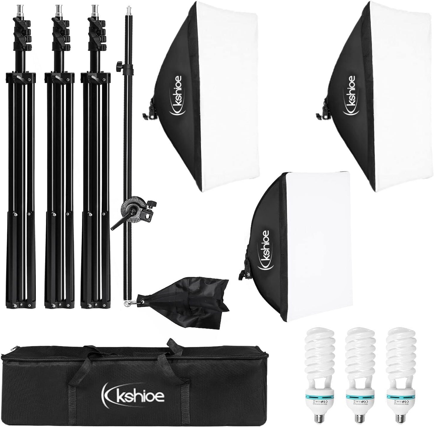 Photography Softbox Lighting Kit Continuous Lighting System Photo Equipment Soft Studio Light with Light Stands and Convenient Carry Bag (135W 3 Sets)