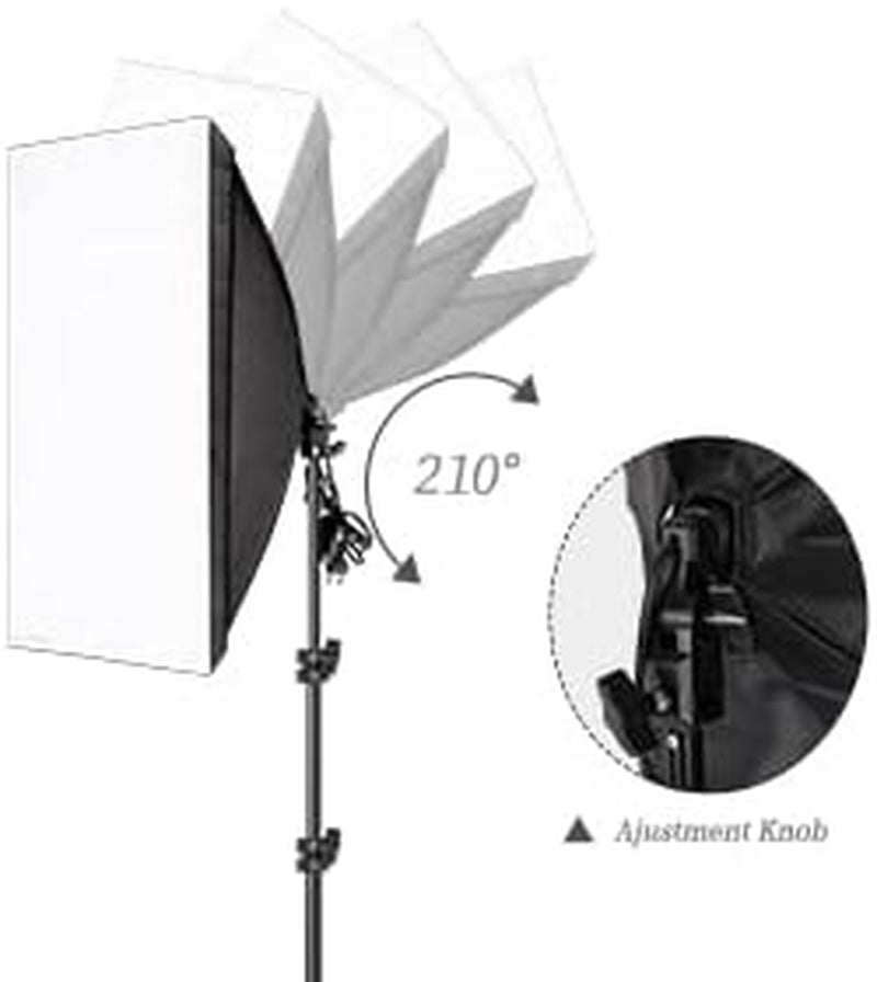 Photography Softbox Lighting Kit Continuous Lighting System Photo Equipment Soft Studio Light with Light Stands and Convenient Carry Bag (135W 3 Sets)