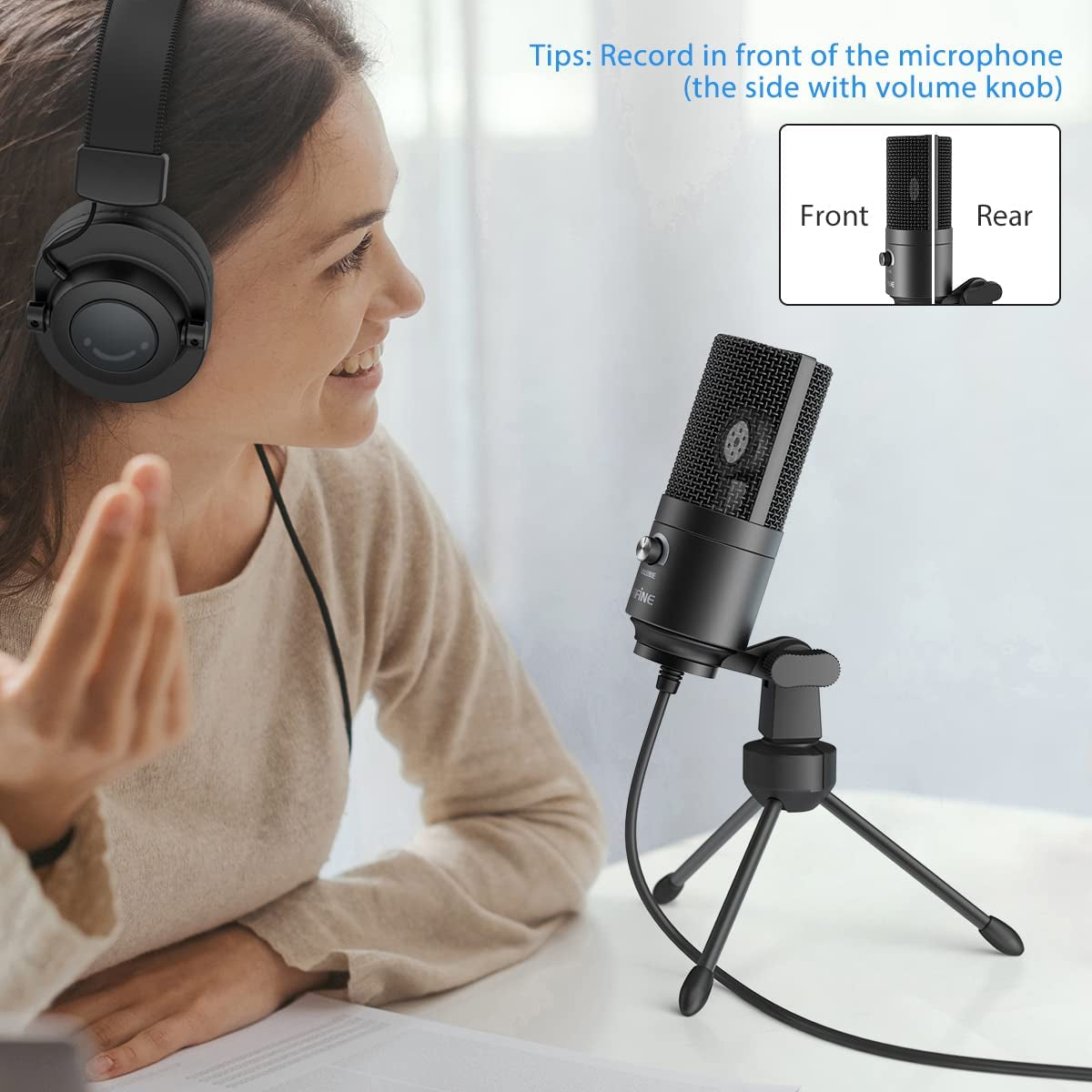 USB Microphone, Metal Condenser Recording Microphone for Laptop MAC or Windows Cardioid Studio Recording Vocals, Voice Overs,Streaming Broadcast and Youtube Videos-K669B