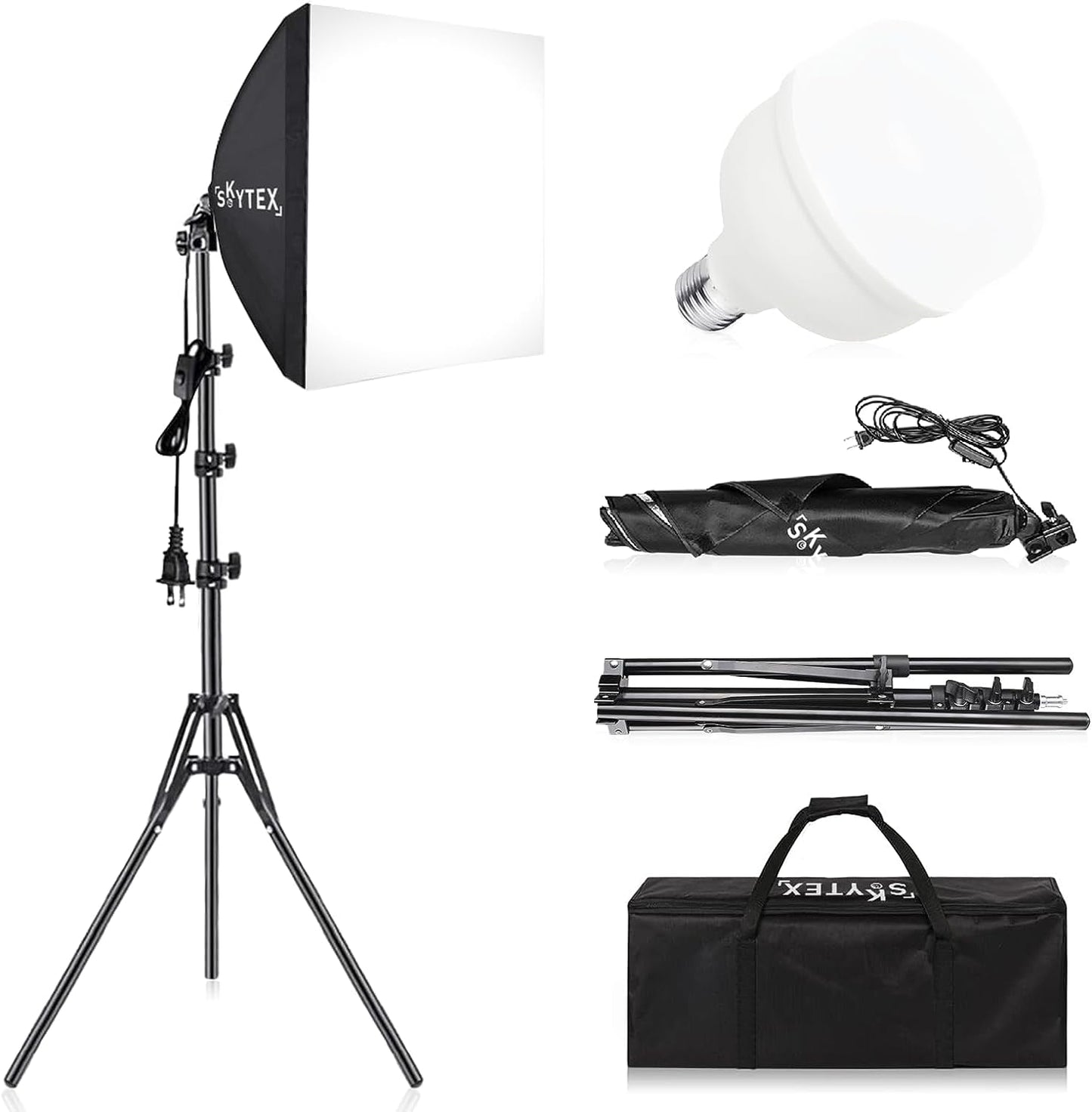 Softbox Lighting Kit,  16X16In Soft Box | 135W 5500K E27 LED Bulb, Continuous Photography Lighting Kit Photo Studio Lights Equipment for Camera Shooting, Video Recording