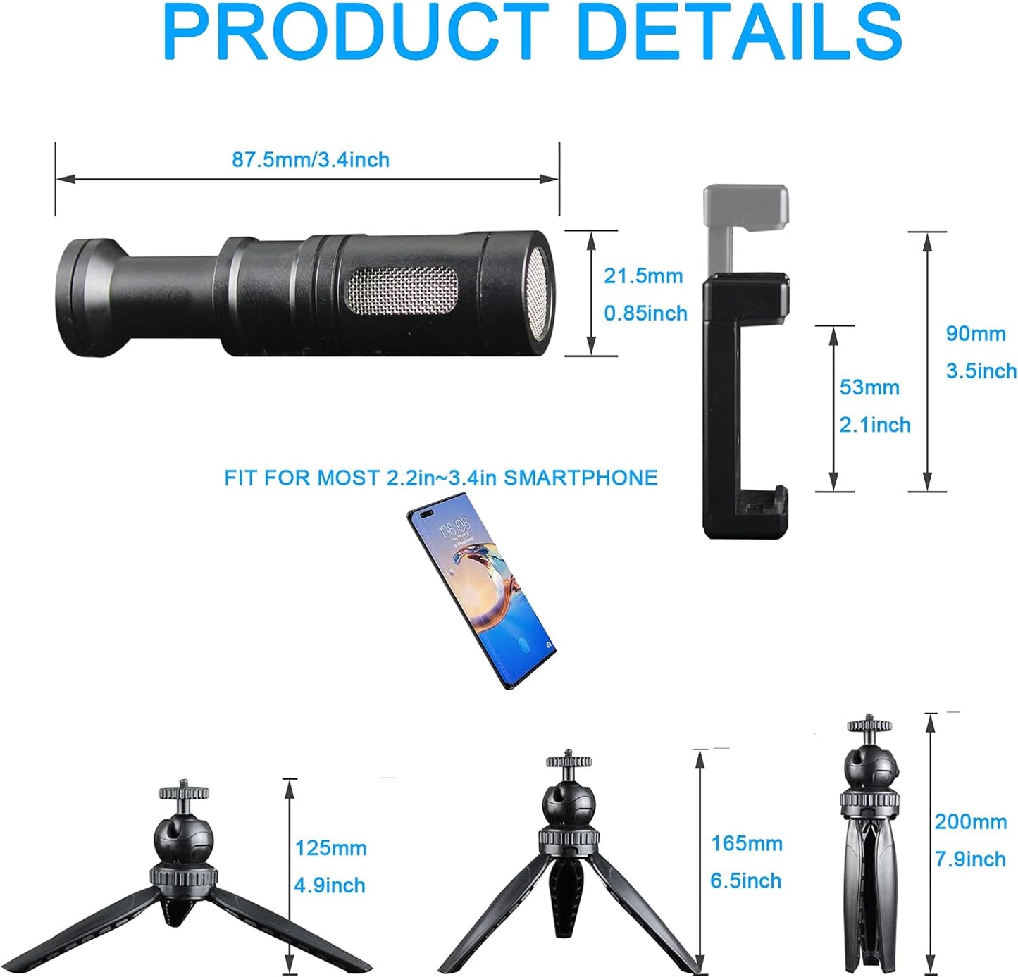 Video Kit with External Shotgun Microphone and Tripod for Camera and Phone, Vlogging Filmmaker Starter Kit for Youtube Recording Facebook Live, Compatible with Iphone/Smartphone/Cameras